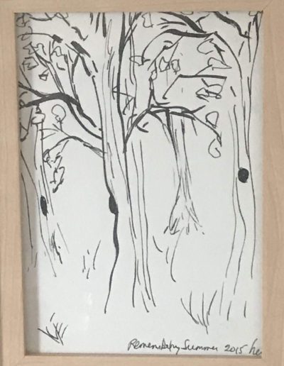 Remembering Summer (6.5x8.5 framed_India ink)