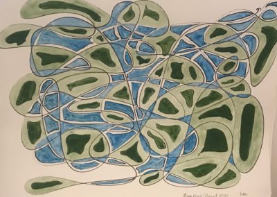 Long Beach August 2020 (﻿24x18 archival ink & watercolor)