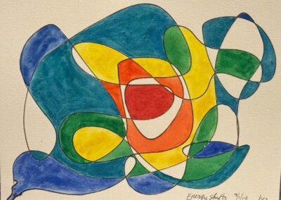 Energy Shifts (12x9 charcoal pencil & watercolor 2019)