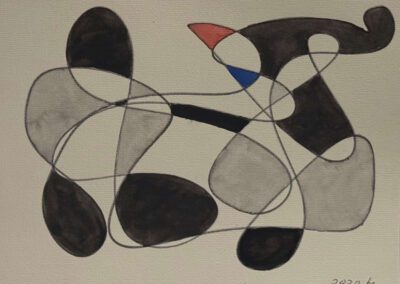 Untitled (12x9 charcoal pencil & watercolor 2020)