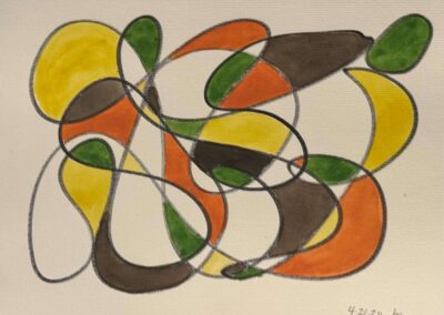 Untitled (12x9 charcoal pencil & watercolor 2020)
