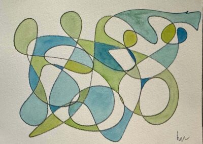 Untitled (14.25x10.25 charcoal pencil & watercolor undated)