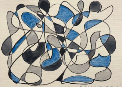 Montauk Winter Skies II (12x9 archival ink & watercolor 2023)