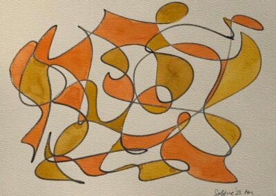 Solstice ‘23 (12x9 charcoal pencil & watercolor 2023)