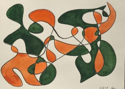 Untitled (12x9 charcoal pencil & watercolor 2023)